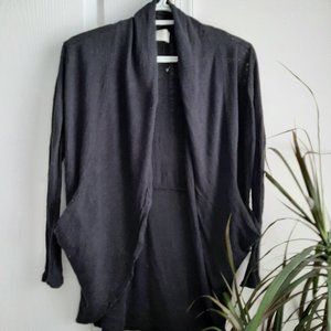 Black linen cardigan